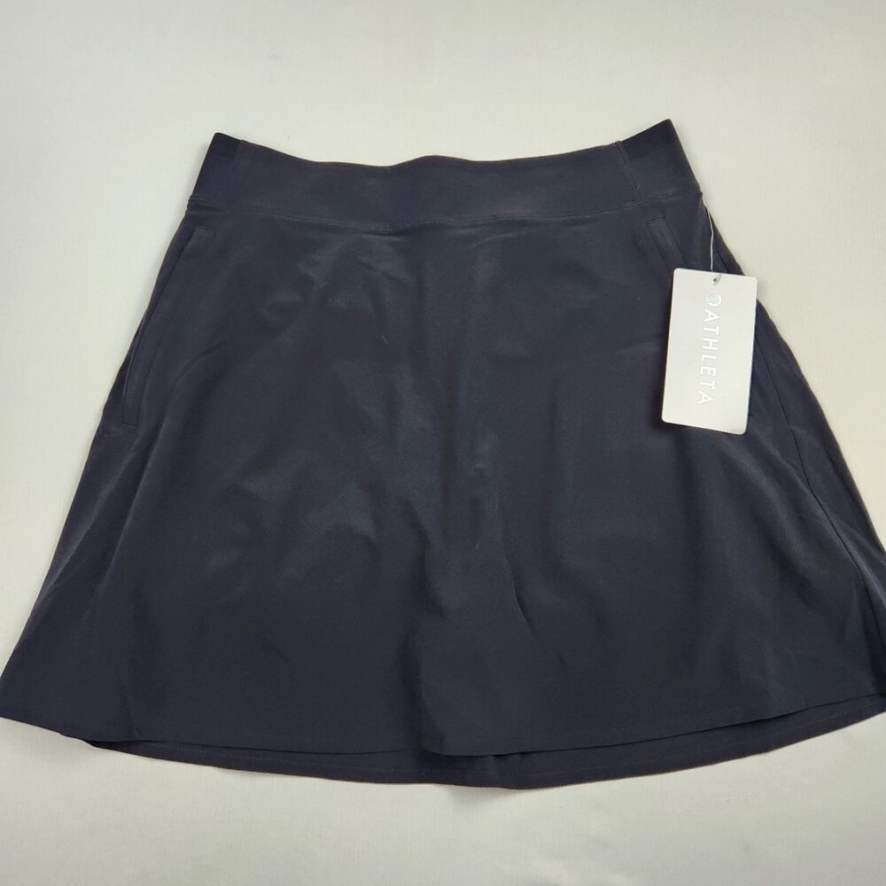 Athleta Women's Brooklyn Mid-Rise Skort Black Size 6 Built in Shorts Golf Tennis